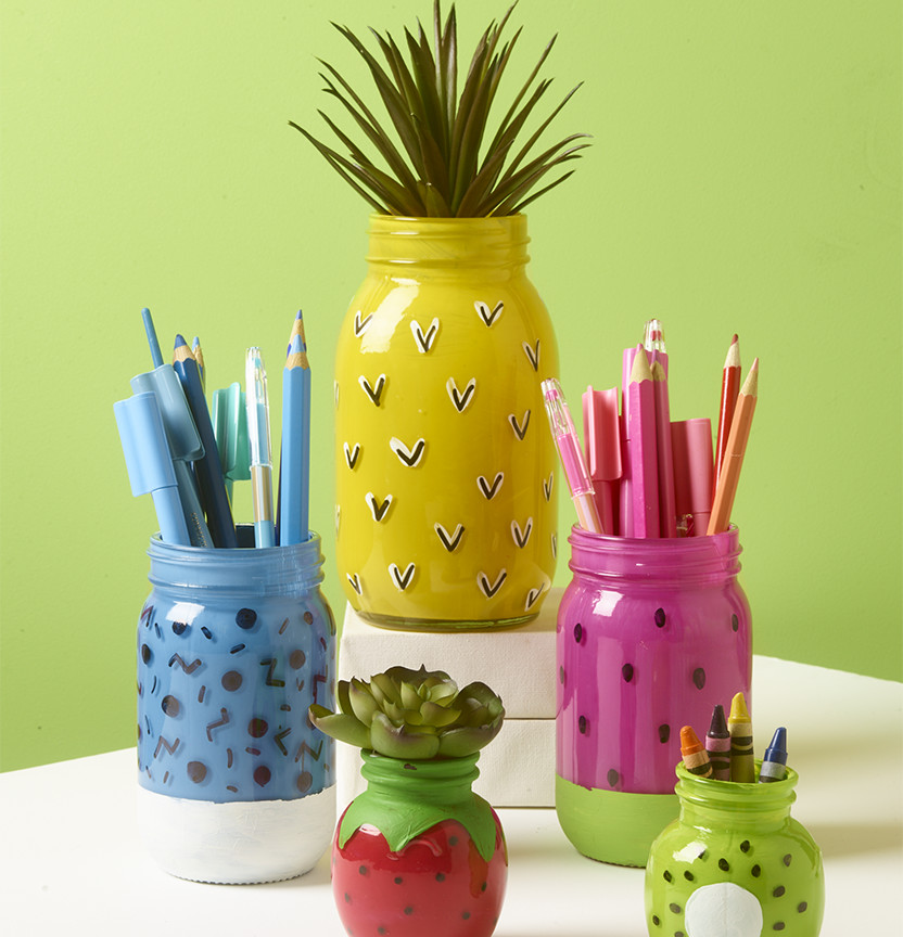 Fruit Painted Glass Jars Project