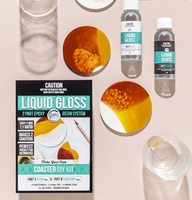 Glass Coat Liquid Gloss Coaster DIY Kit Project
