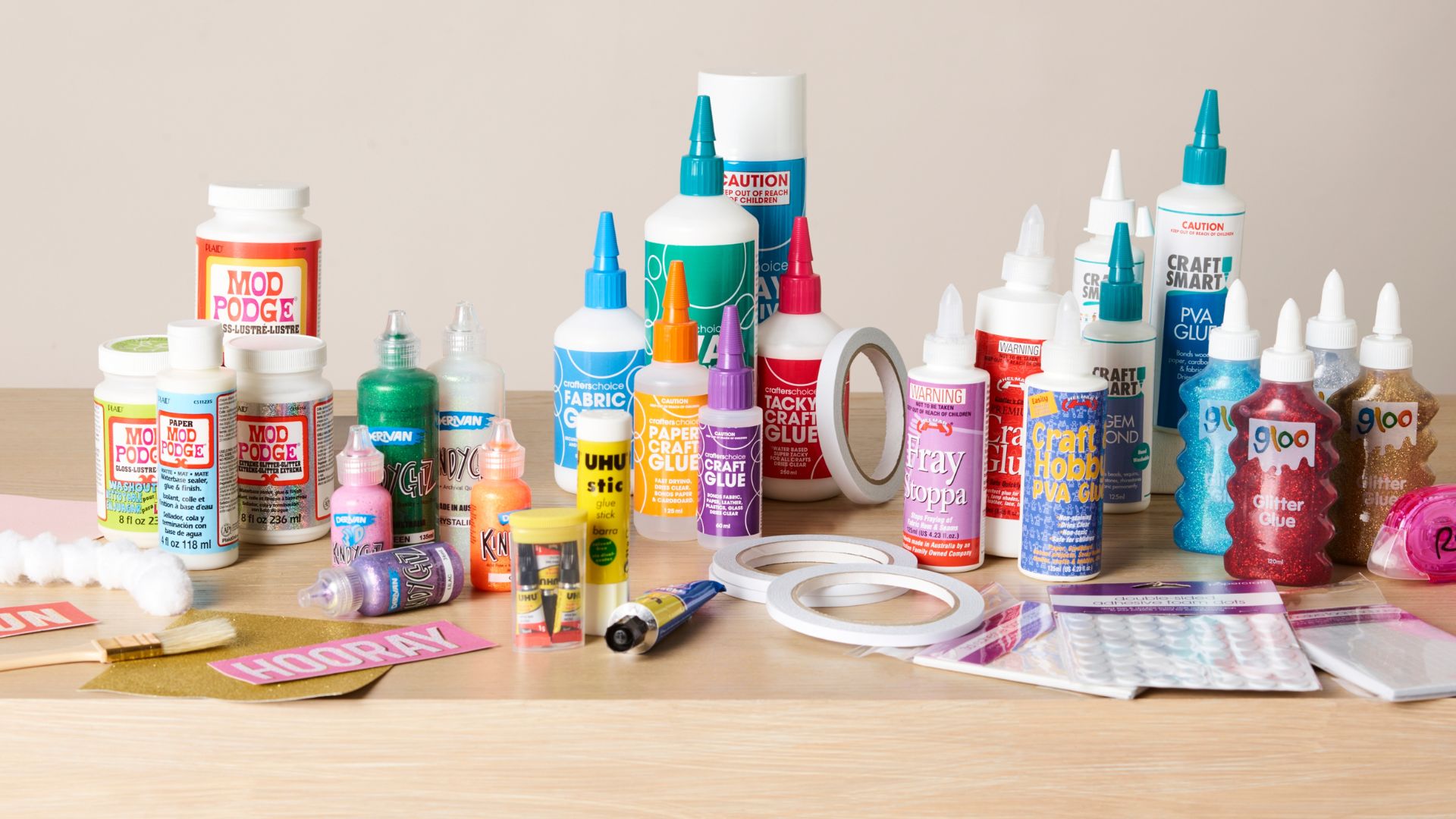 Glues & Adhesives from Mod Podge, UHU, Crafters Choice, Gloo, Craft Smart and more!