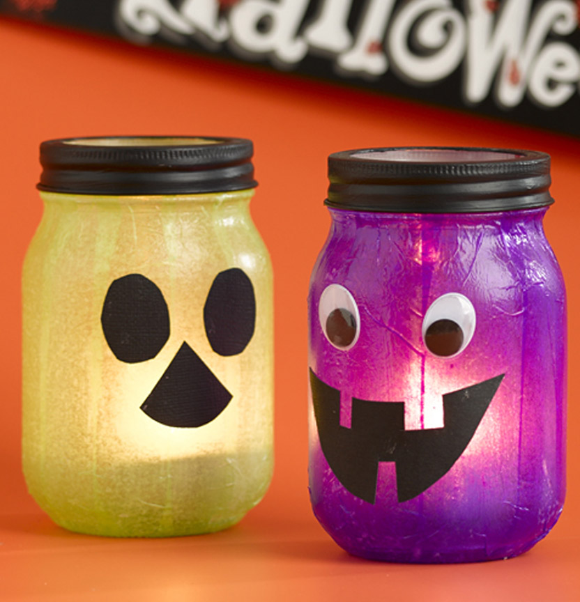 Halloween Tea Light Candle Jars Project