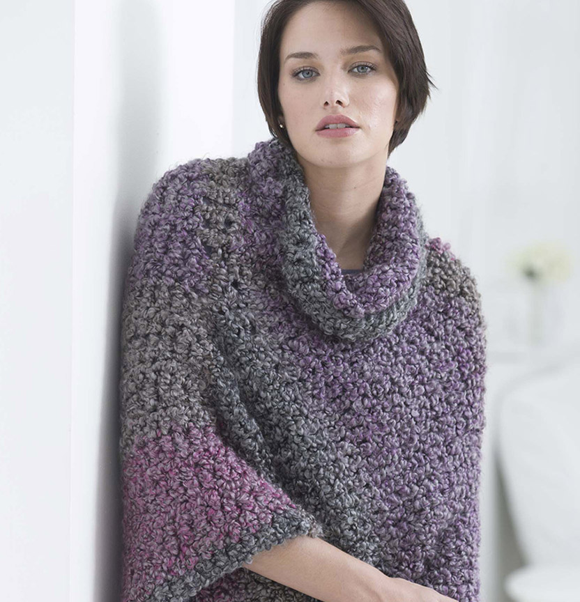 Homespun Thick And Cozy Cowl Poncho Project