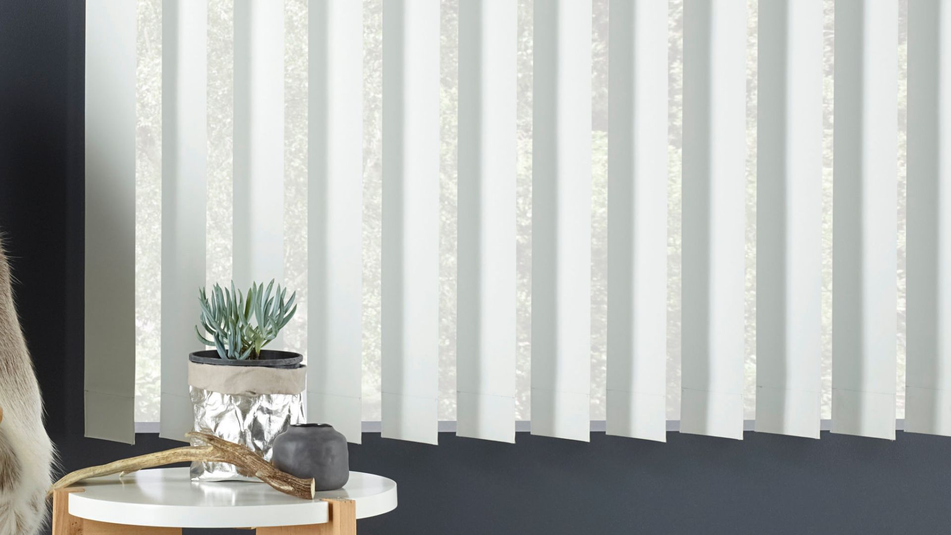 Classic white vertical blinds