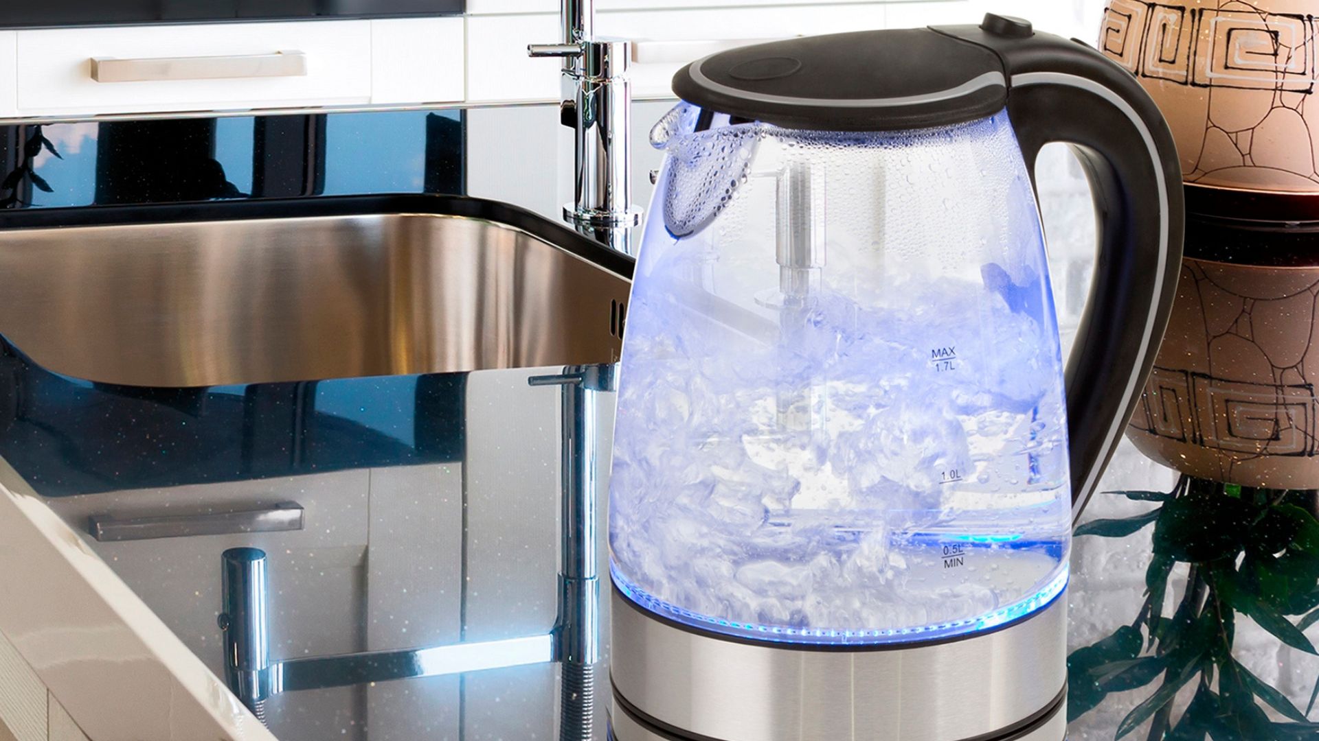 Boiling Water In A Glass Kettle