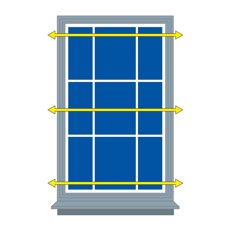 Measure the width of your window for face fit roller blinds