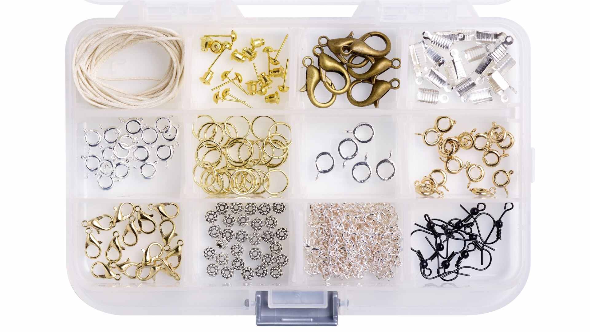 Assorted silver, gold and brass jewllery findings