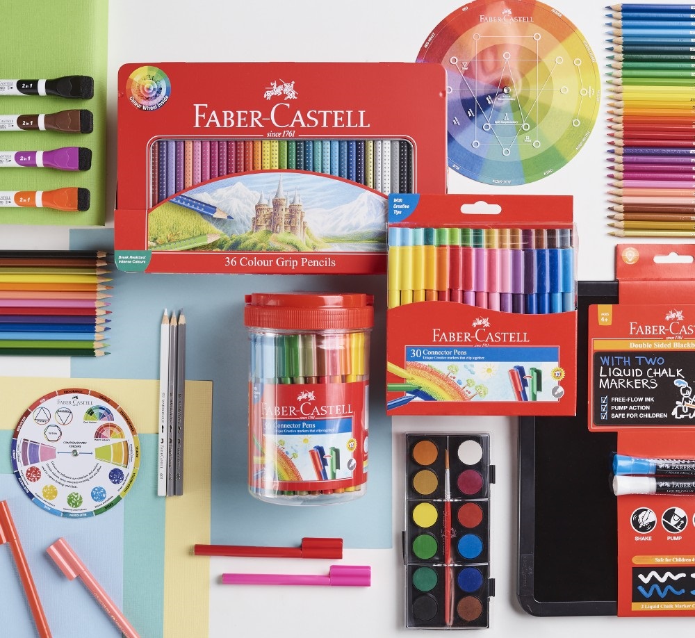 Faber-Castell Colour Grip Pencils, Connector Pens & Liquid Chalk Markers