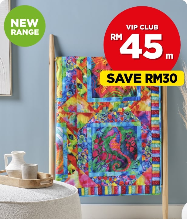 VIP CLUB RM45 m Living Coastal Quilting Printed Fabric