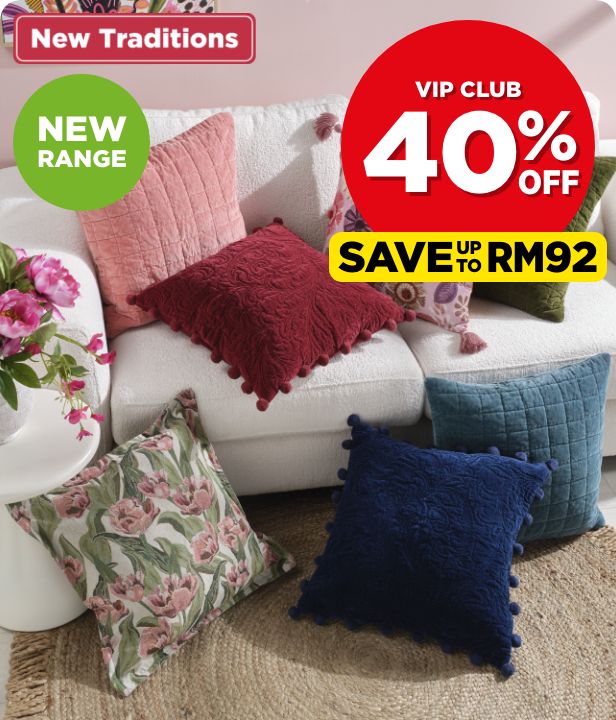 VIP CLUB 40% Off All Cushions & Cushion Covers