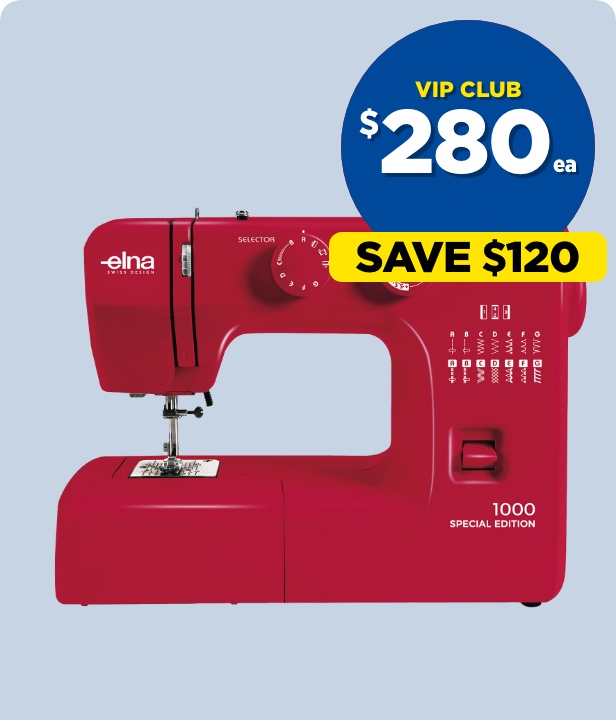VIP CLUB $280 each Elna 1000 Ruby Red Sewing Machine