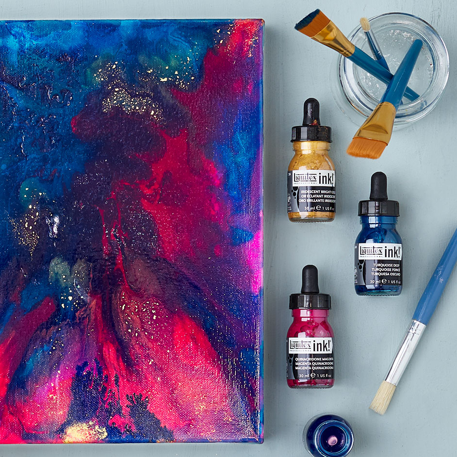 Liquitex Ink Pouring Canvas Project