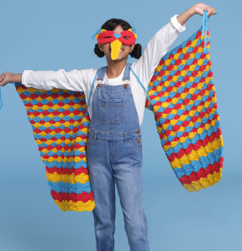 Marvel 8 Ply Crochet Parrot Wings And Mask Project
