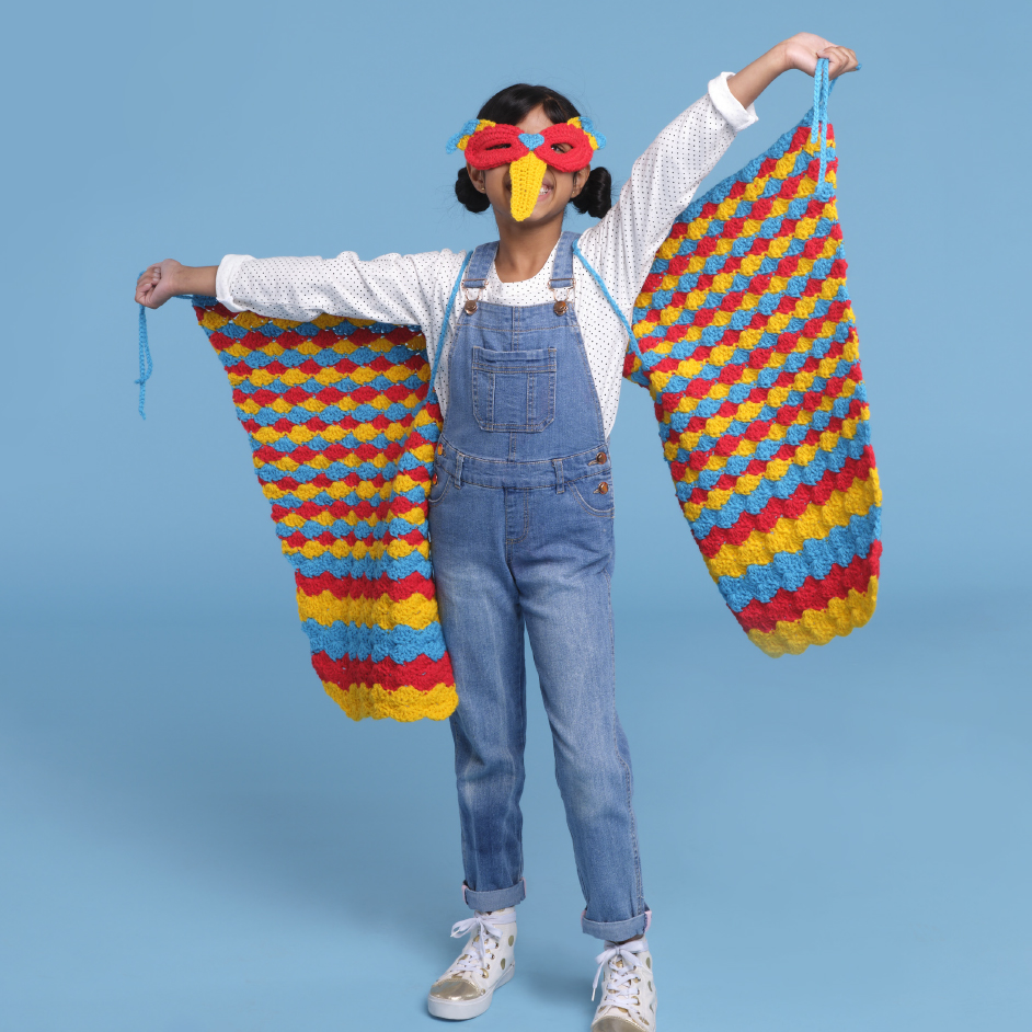 Marvel 8 Ply Crochet Parrot Wings And Mask Project