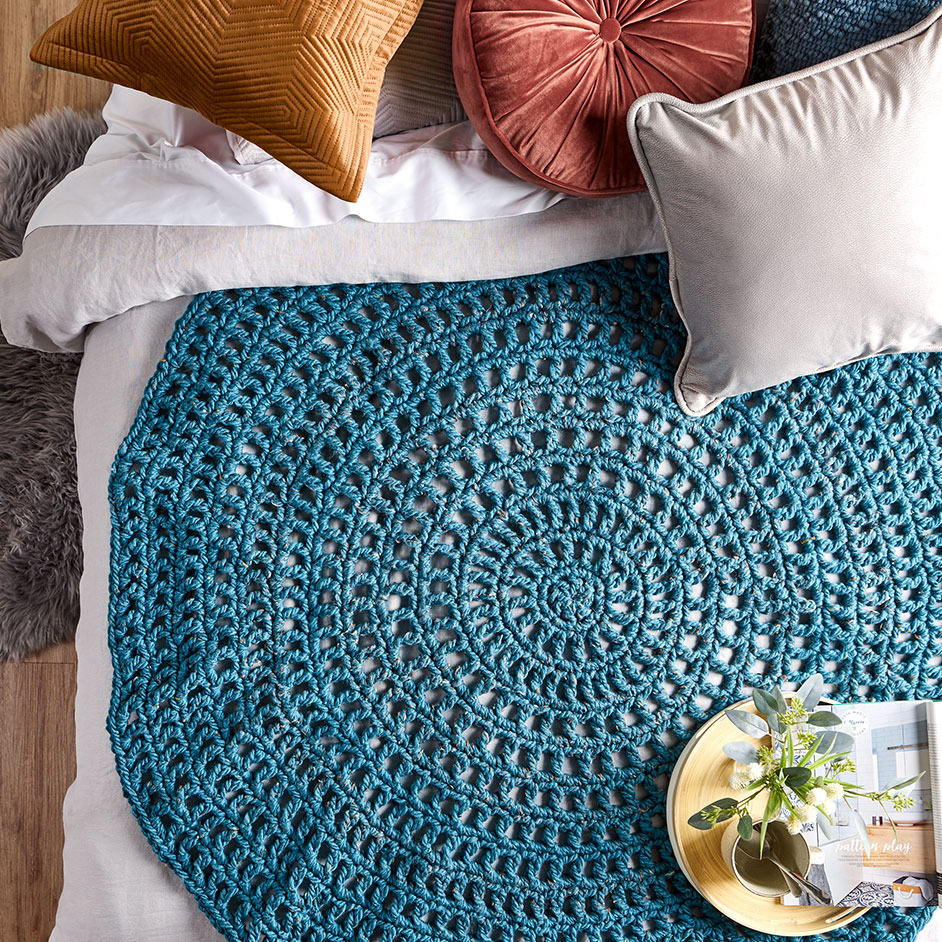 Mega Tweed Crochet Circle Throw Project