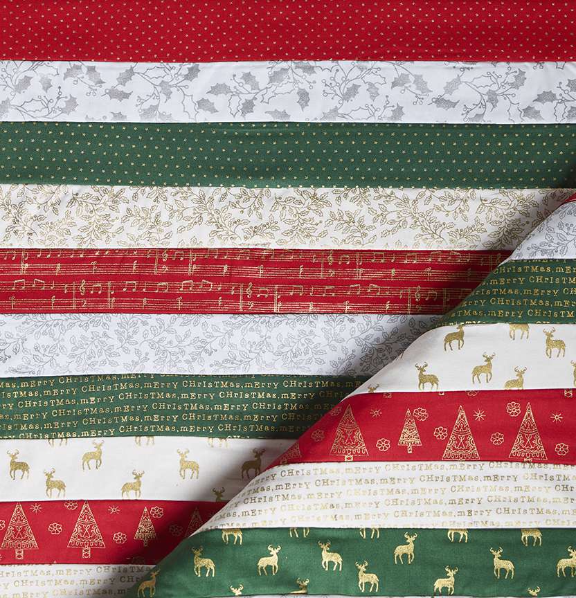Metallic Christmas Jelly Roll Rag Quilt Project