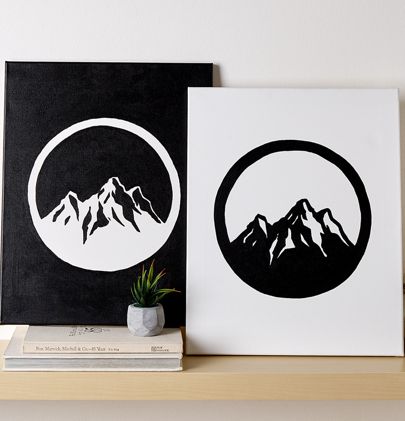 Monotone Mountains Painting Project