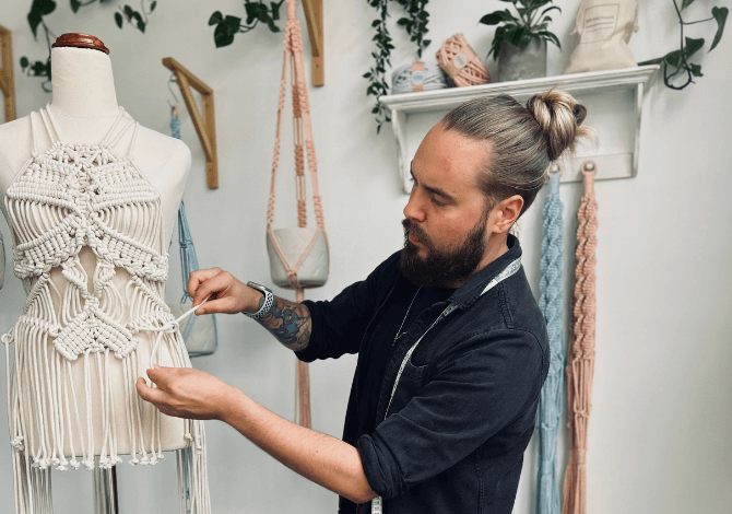 How growing up in his grandparent's art and craft shop shaped Mr Macramé's creative journey