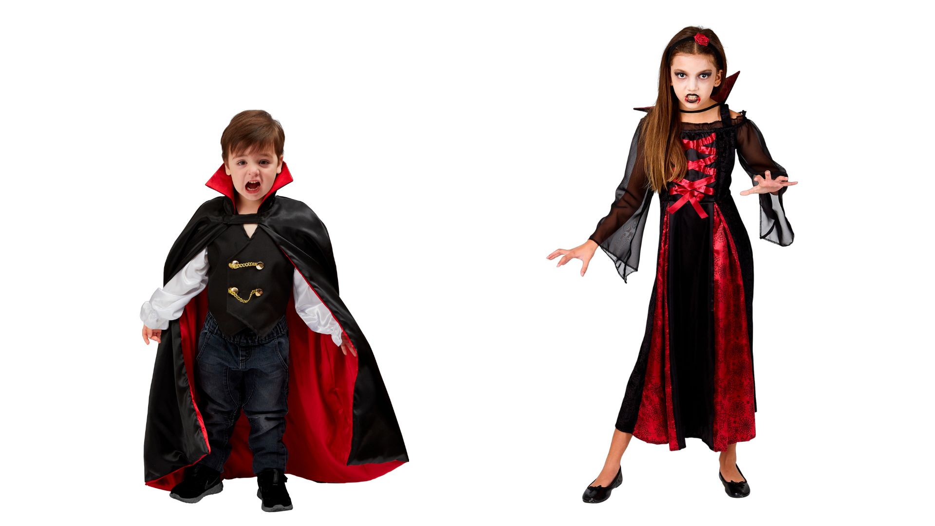 Black and red Vampire Costumess for kids