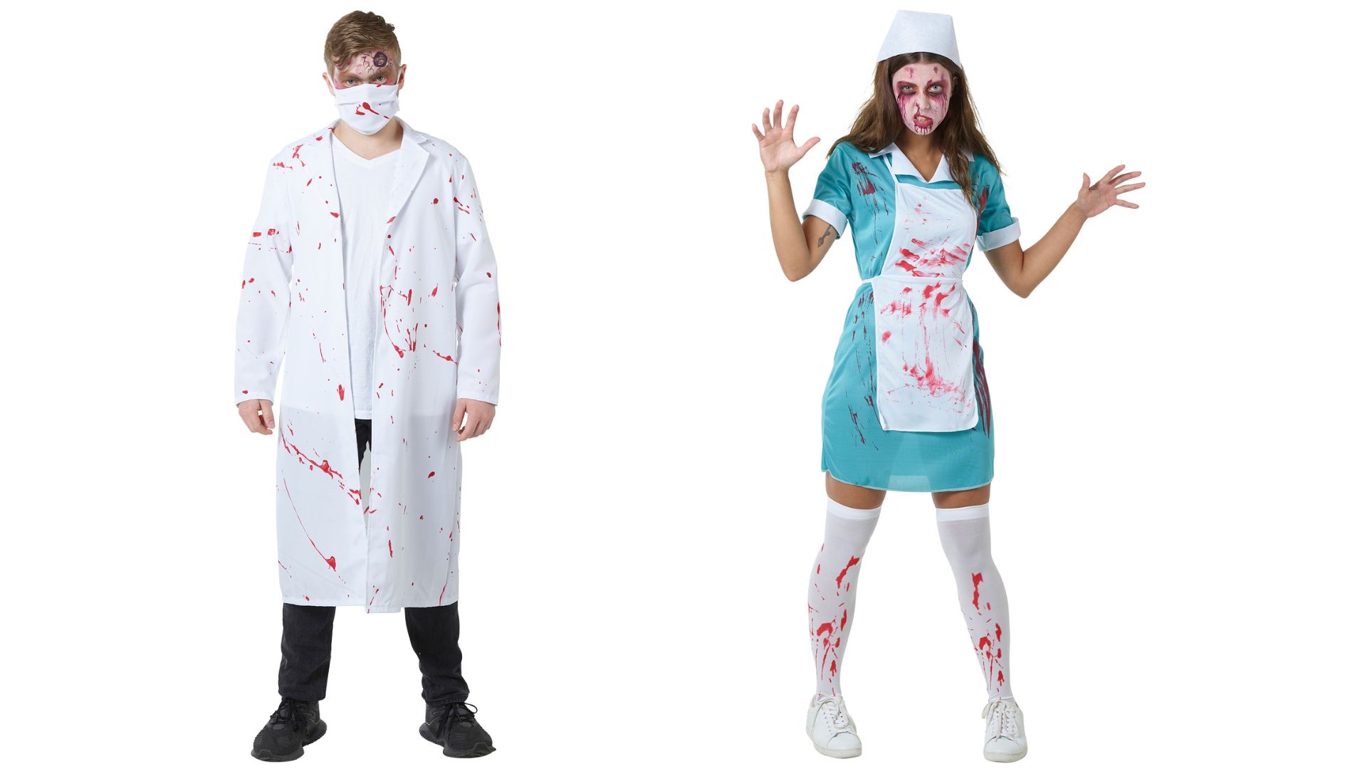 Blood splattered Nurse & Doctor Costumes for adults
