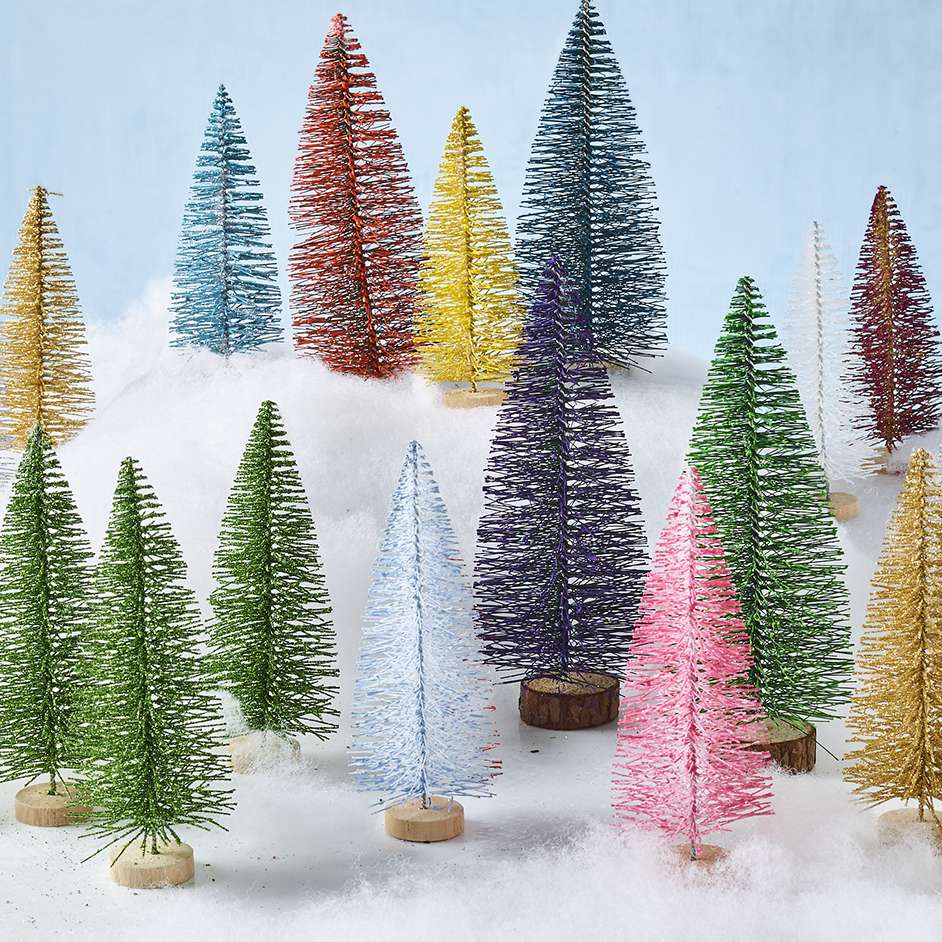 Painted Bottle Brush Trees Project | Spotlight Singapore