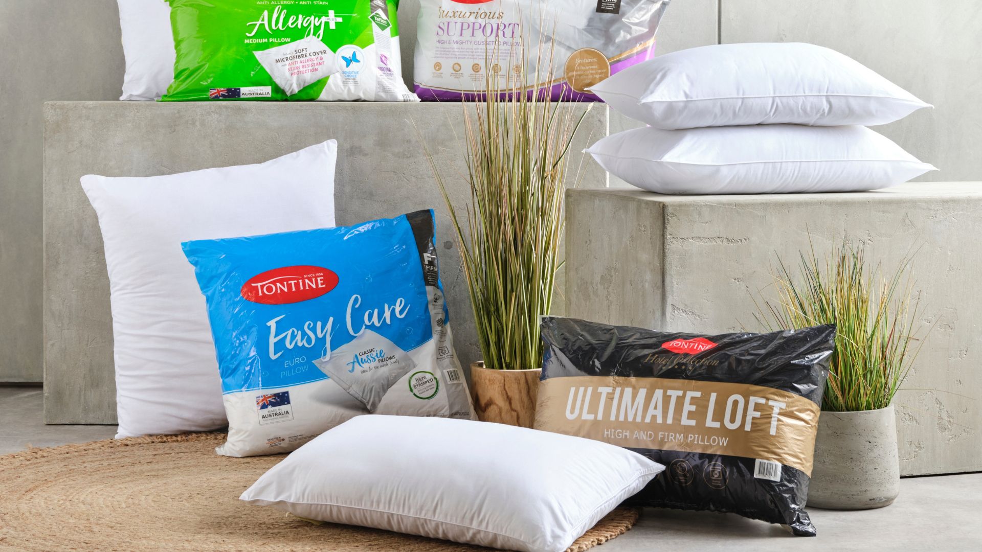 Tontine Ultimate Loft, Easy Care, Luxurious Support, Anti-Allergy & Junior Pillows