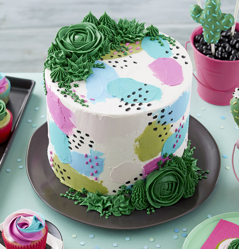 Pretty Pastels & Succulents Cake Project