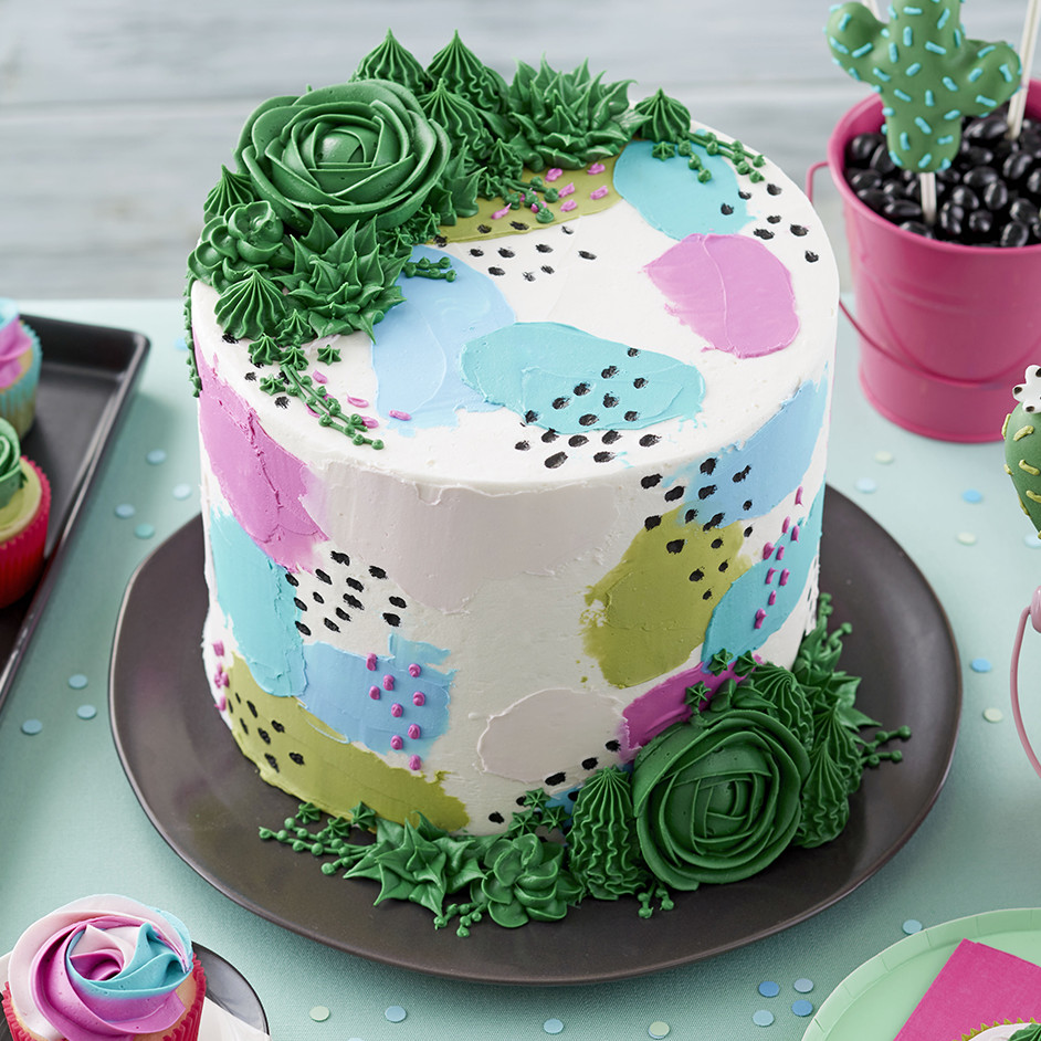 Pretty Pastels & Succulents Cake Project