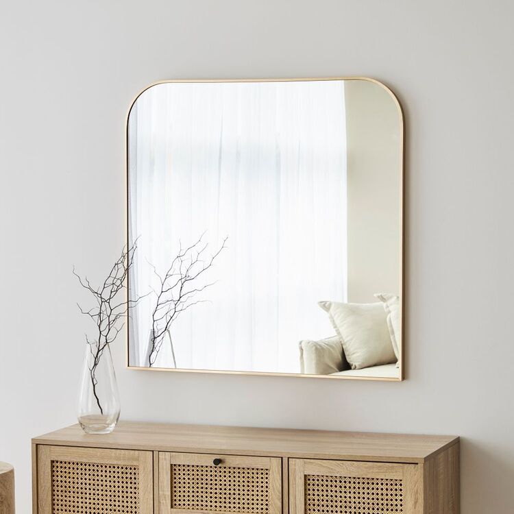 Polytec Rounded Mirror Cooper & Co. Ivy Rounded Mirror Gold 90 cm | Spotlight Australia