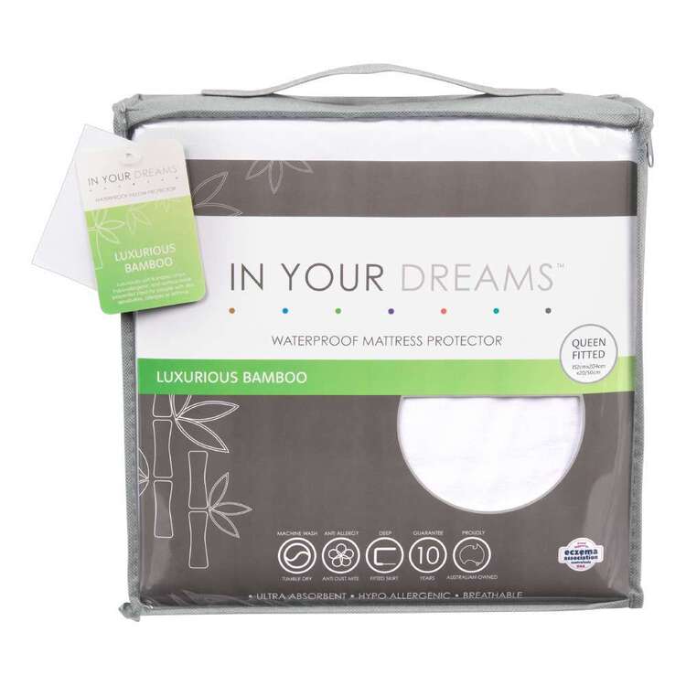 In Your Dreams Bamboo Mattress Protector White