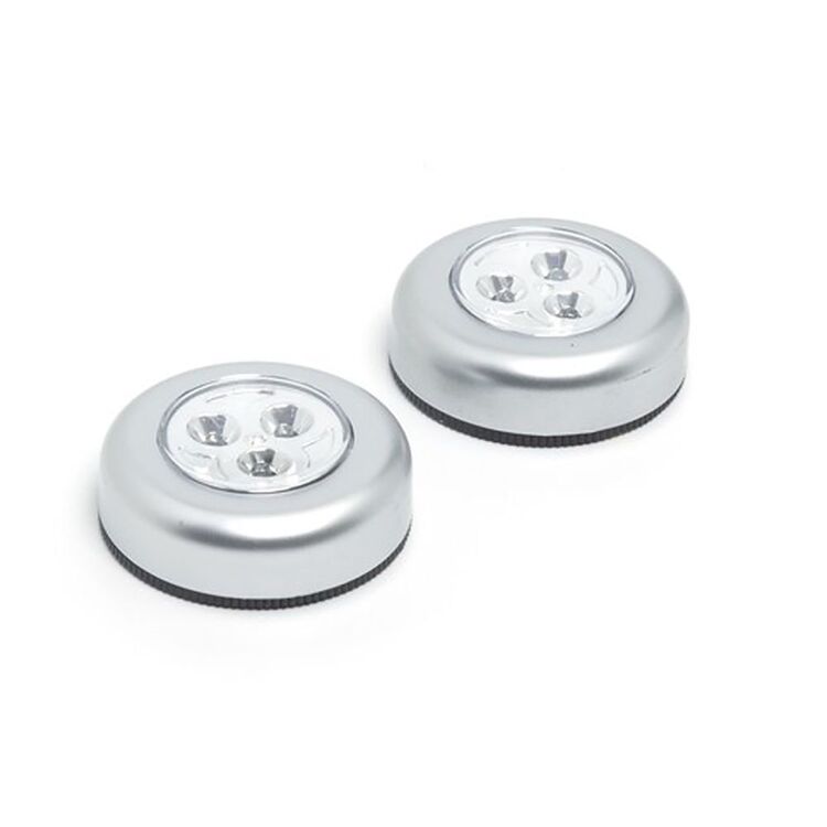 Silver Led Ms Fix-It LED Push Lights 2 Pack Silver | Spotlight Australia