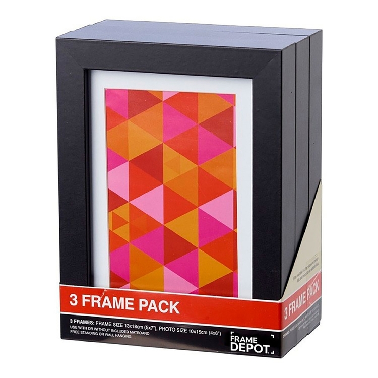 Frame 13 Frame Depot 13 x 18 cm Triple Frame Pack Black 13 x 18 cm