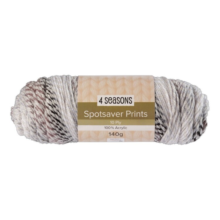 Seasons 10 Ply Printed Spot Saver 140g Yarn Grey/Black