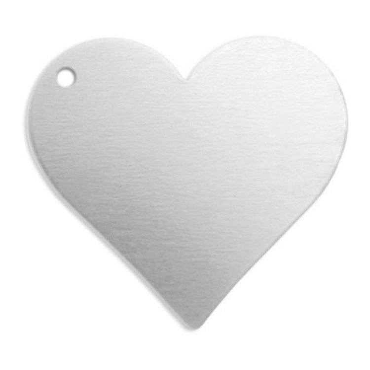 Impressart Premium Aluminium Blank Heart With Hole Silver