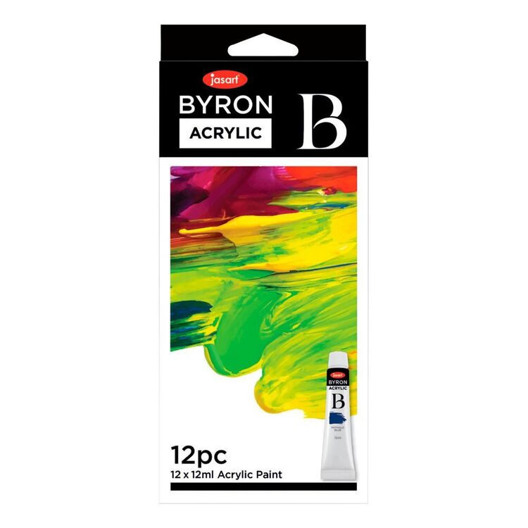 Jasart Byron Acrylic Paint Set 12 Pack Multicoloured 12 mL