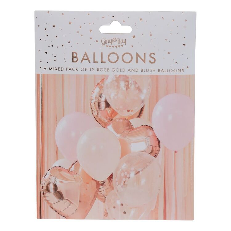 Ginger Ray Mix It Up Balloon Bundle 12 Pack Rose Gold
