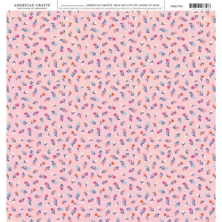 Mini Cardstock American Crafts Pink Mini Flowers Cardstock Multicoloured 30 x 30 cm