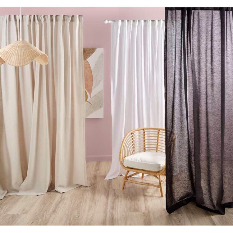 KOO Loft Sheer Concealed Tab Top Curtains Linen 140 x 250 cm