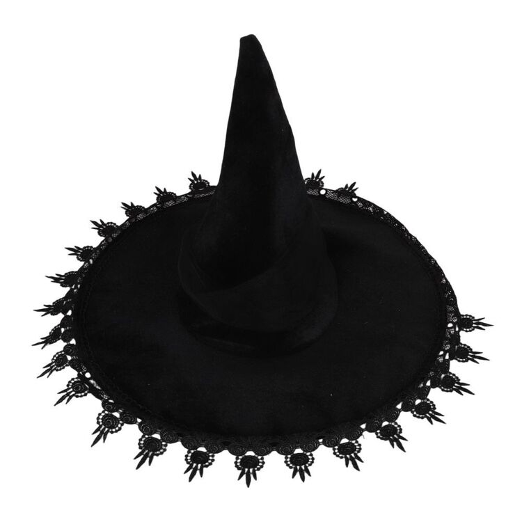 Spooky Hollow Lace Witch Hat Black - Main Image