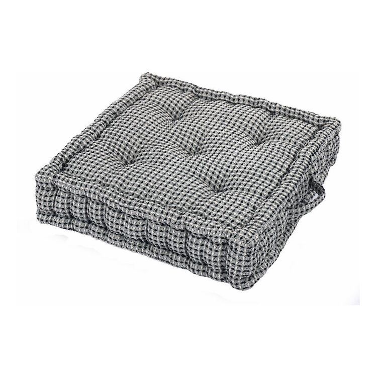 KOO Remy Floor Cushion Black White 50 x 50 cm