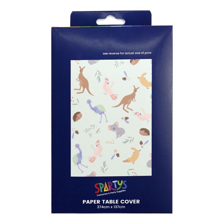 Spartys Australian Animals Paper Table Cover Multicoloured