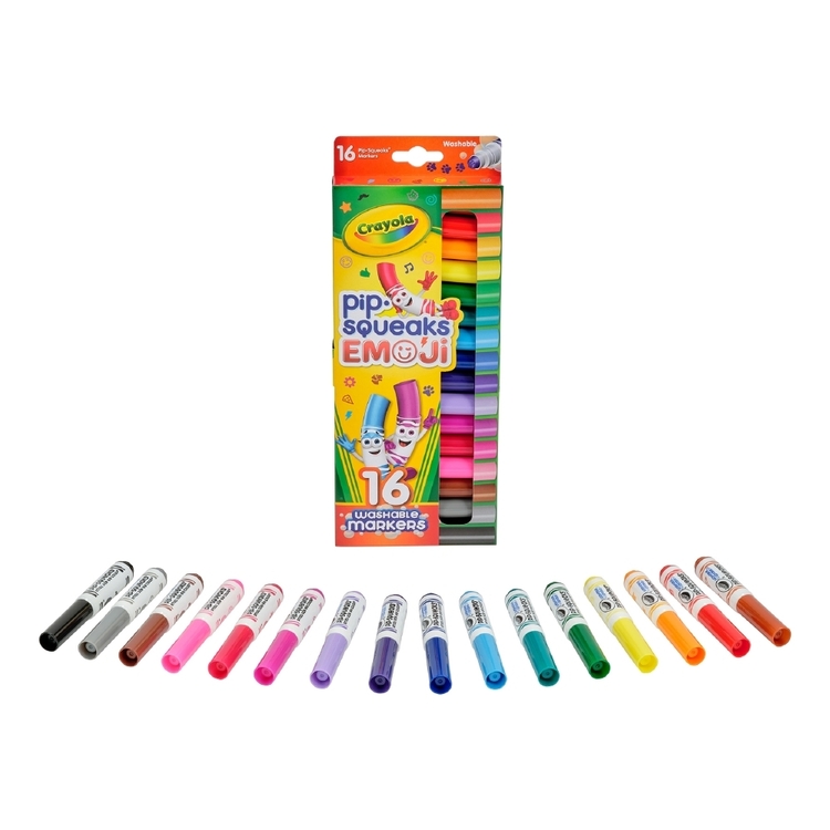 Crayola Pip-Squeaks Emoji Markers 16 Pack Multicoloured