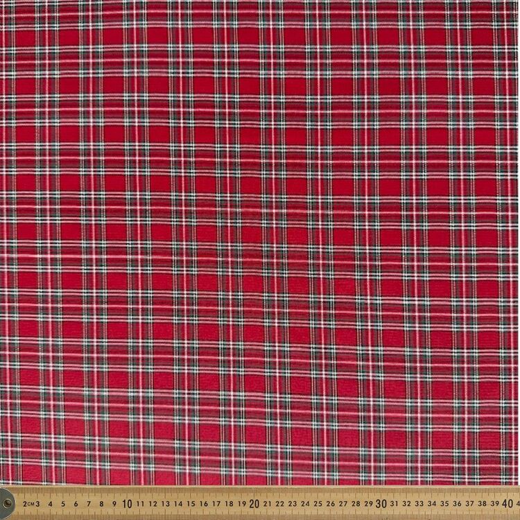 Tartan Checks 145 cm Suiting Fabric Red 145 cm
