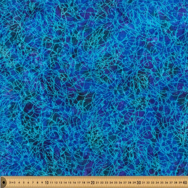 Creek 112 cm Indian Batik Fabric Blue 112 cm