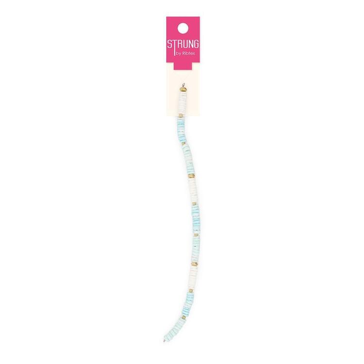 Ribtex Play Jewel Number Beads Flat Round White & Gold 20 G Multicoloured