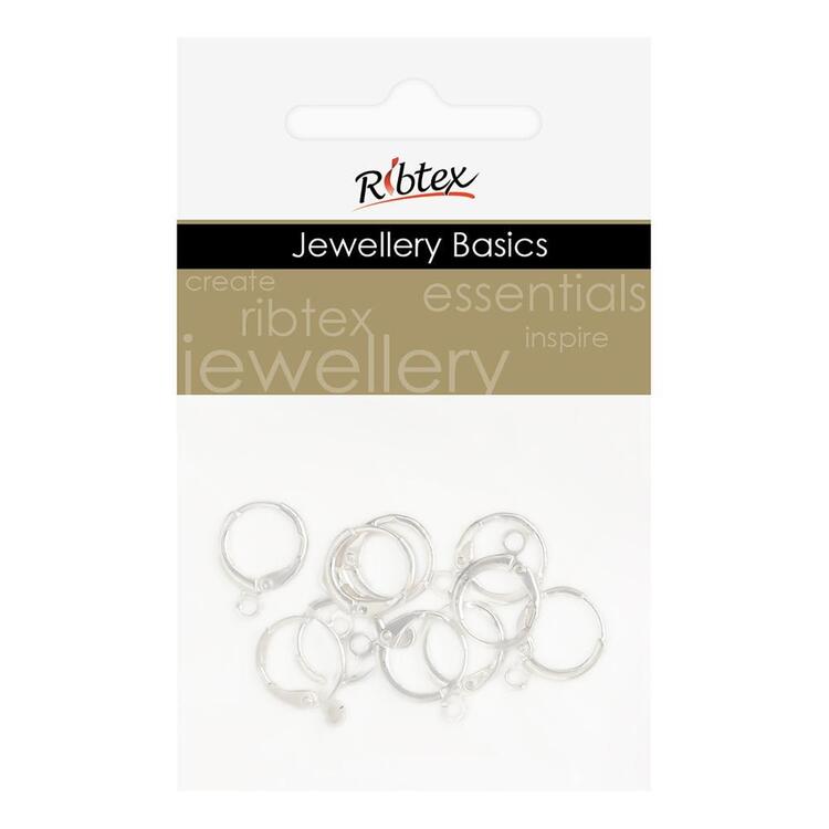 Ribtex Jewellery Basic Silver Huggie Hoop With Eye 10 Piece Pack Multicoloured