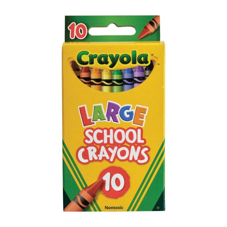 Crayola Large School Crayons 10 Pack Multicoloured L
