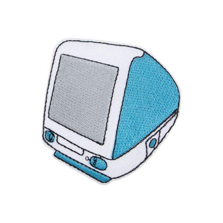 Make It Retro Computer Iron On Motif Multicoloured