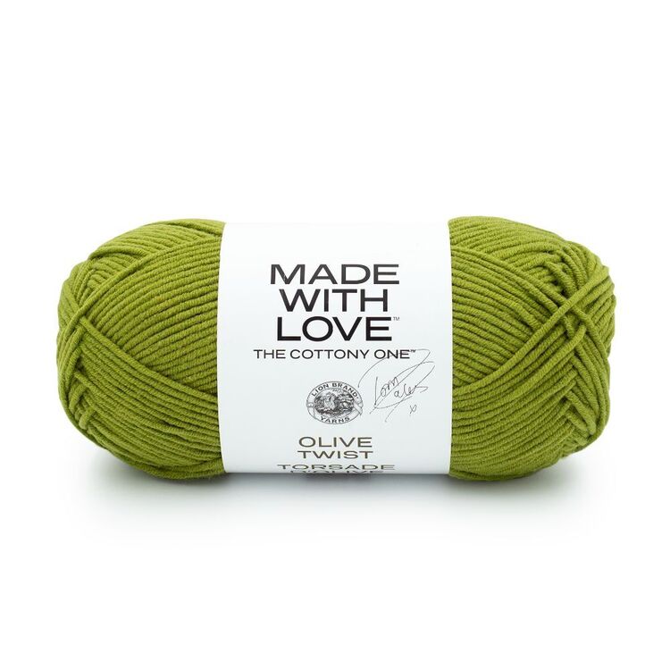 Lionbrand Made With Love The Cottony One Yarn  Olive 100 g