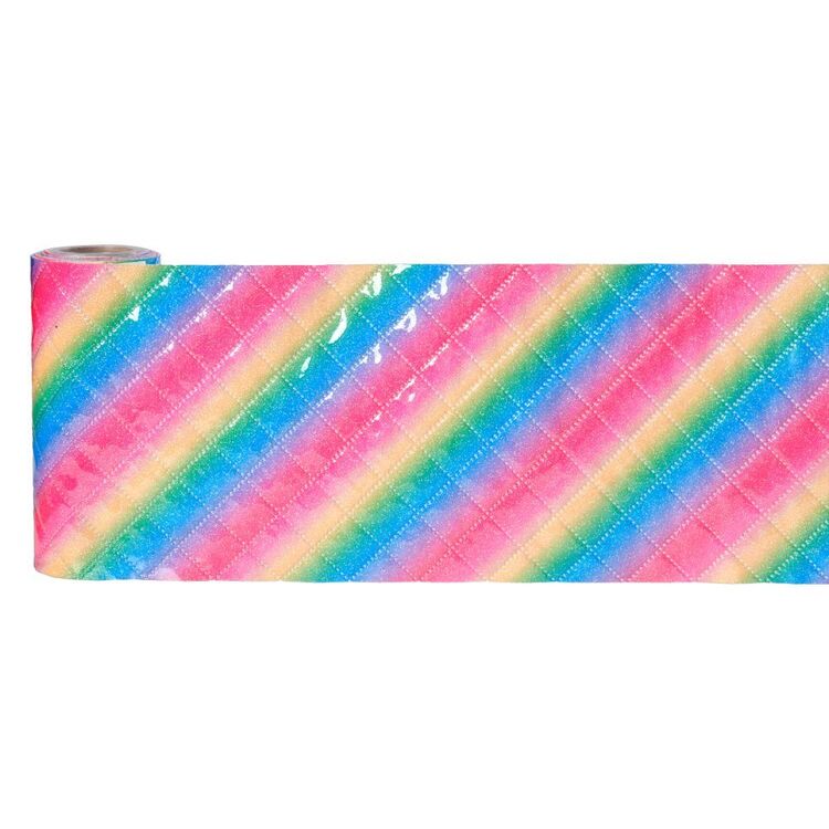 Maria George Quilted Rainbow Pleather Trim Multicoloured 15 cm x 1.5 m
