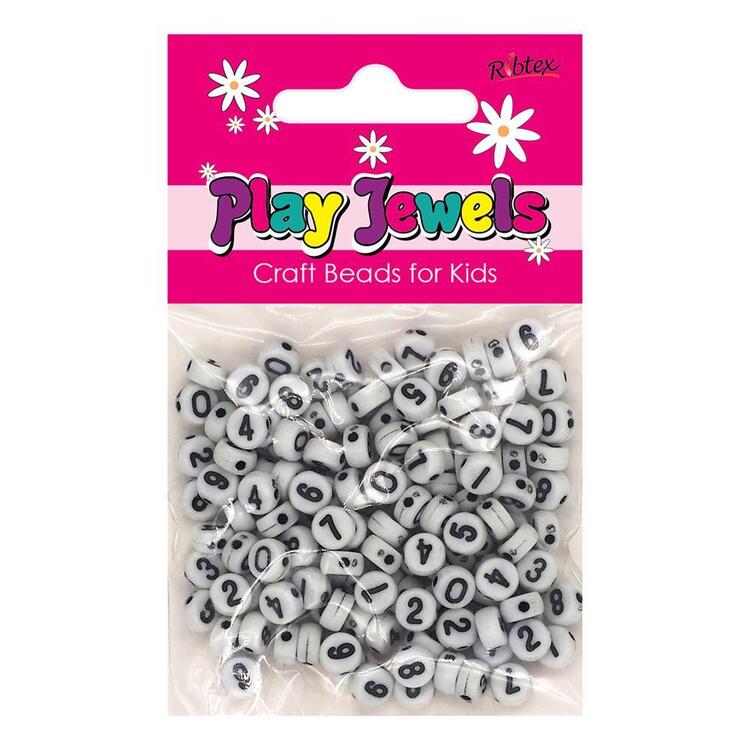 Hello Hobby Alphabet Beads with White Letters - Black - 360 Piece