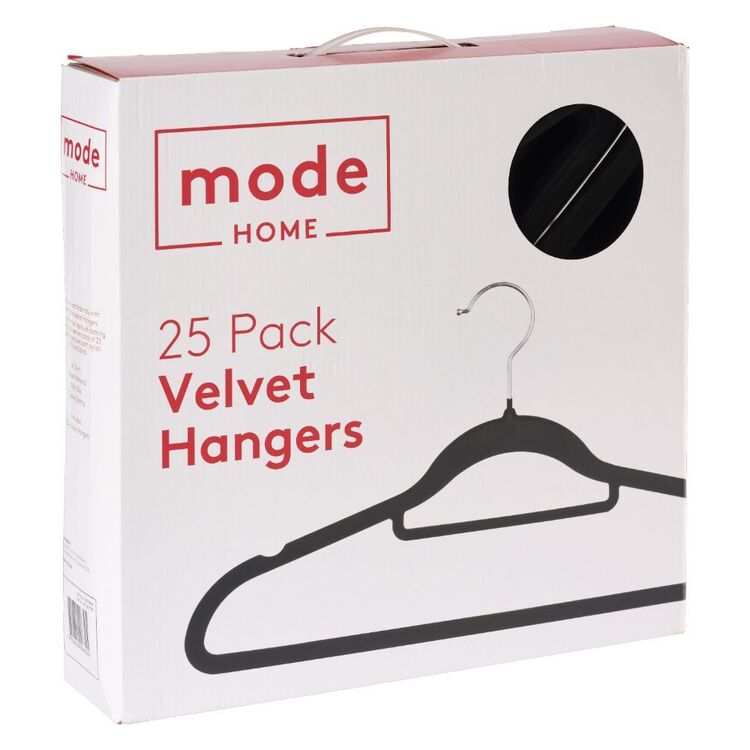 25-Pack Velvet Hanger with Gold Hook, Dark Grey